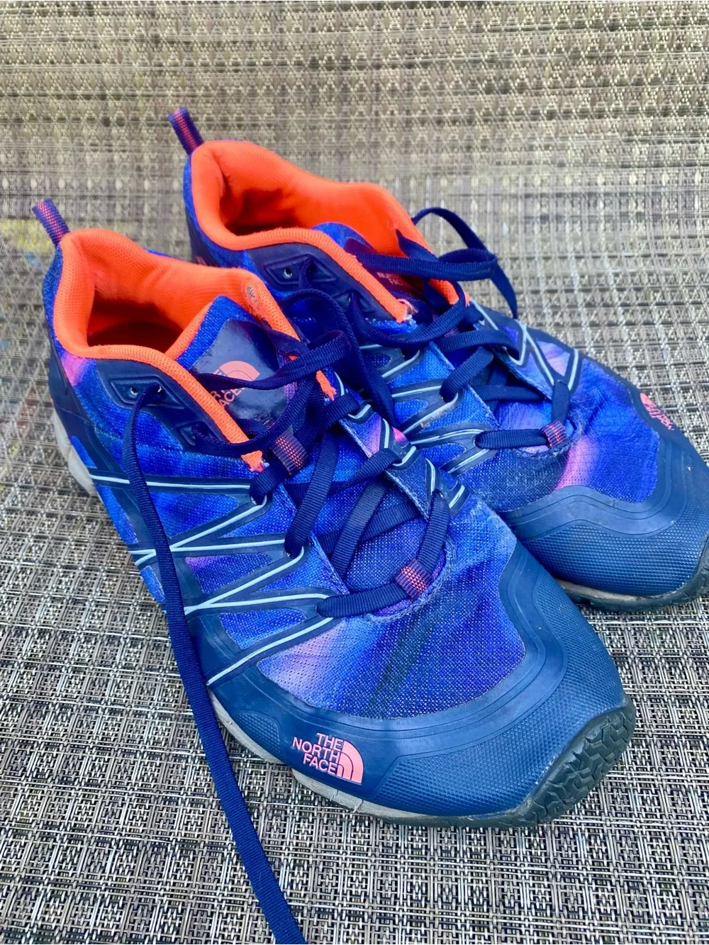 The North Face Women’s Blue Athletic Sneakers with Coral Lining